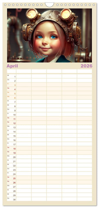 Starke Mädchen - Steampunk Welten (CALVENDO Familienplaner 2026)