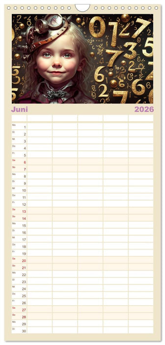 Starke Mädchen - Steampunk Welten (CALVENDO Familienplaner 2026)
