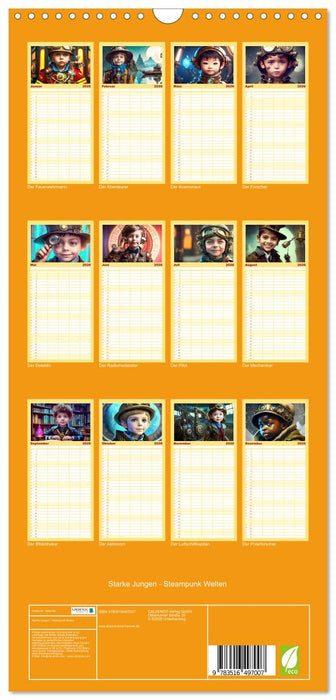 Starke Jungen - Steampunk Welten (CALVENDO Familienplaner 2026)
