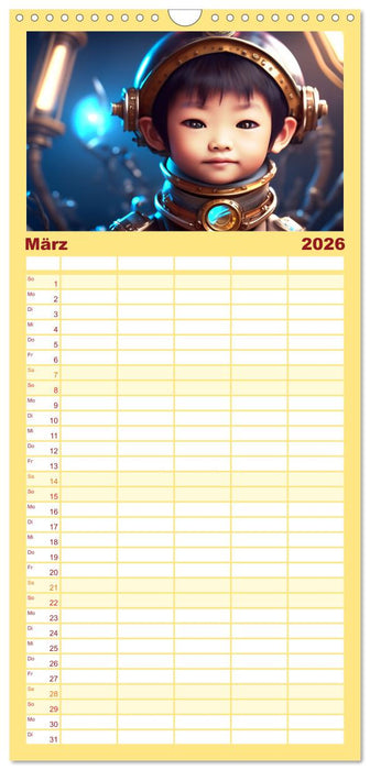 Starke Jungen - Steampunk Welten (CALVENDO Familienplaner 2026)