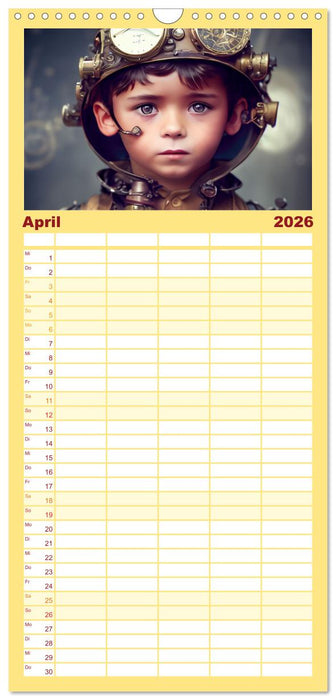Starke Jungen - Steampunk Welten (CALVENDO Familienplaner 2026)