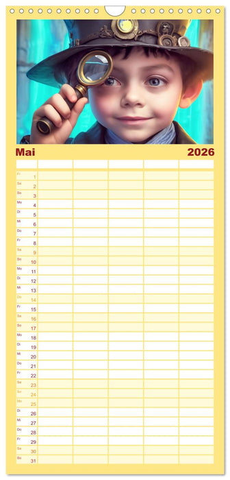 Starke Jungen - Steampunk Welten (CALVENDO Familienplaner 2026)