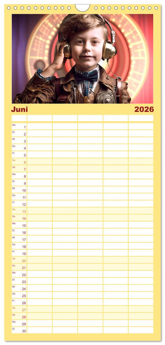 Starke Jungen - Steampunk Welten (CALVENDO Familienplaner 2026)