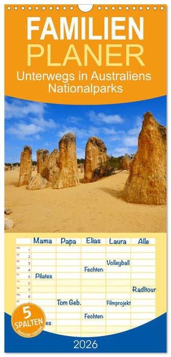 Unterwegs in Australiens Nationalparks (CALVENDO Familienplaner 2026)