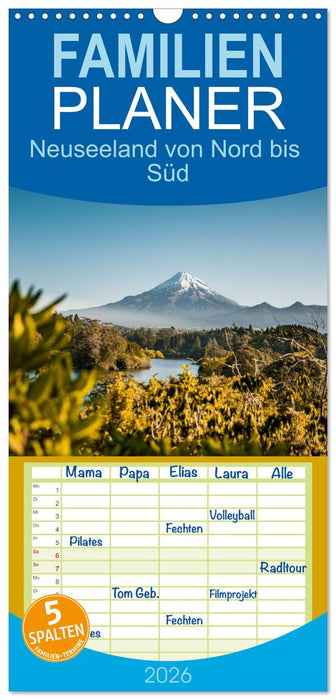 Neuseeland von Nord bis Süd (CALVENDO Familienplaner 2026)