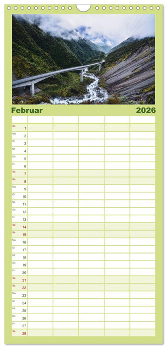 Neuseeland von Nord bis Süd (CALVENDO Familienplaner 2026)