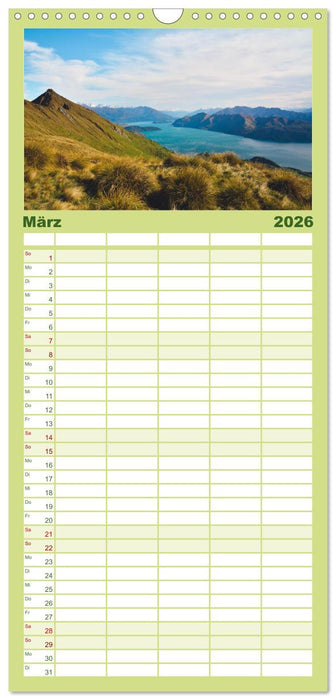 Neuseeland von Nord bis Süd (CALVENDO Familienplaner 2026)