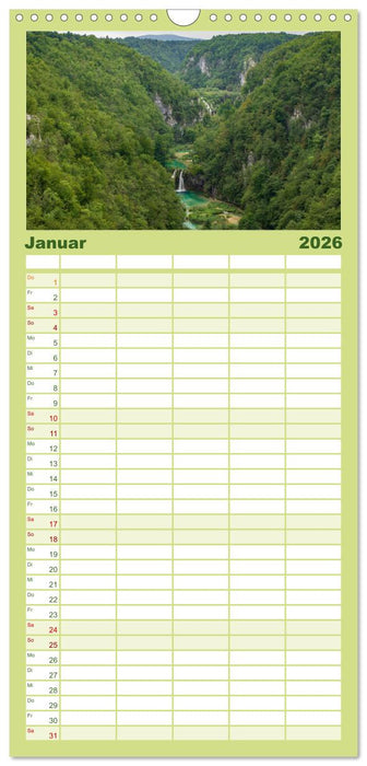 Naturwunder Plitvicer Seen (CALVENDO Familienplaner 2026)