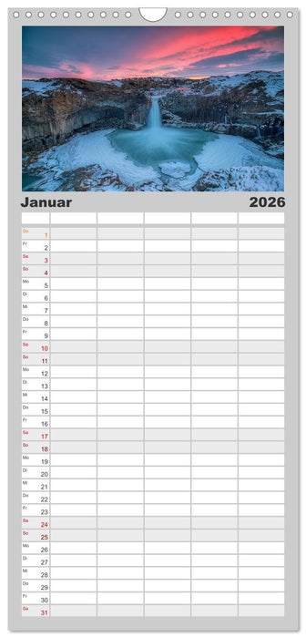 Island - Traumland am Rande der Arktis (CALVENDO Familienplaner 2026)