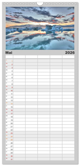 Island - Traumland am Rande der Arktis (CALVENDO Familienplaner 2026)