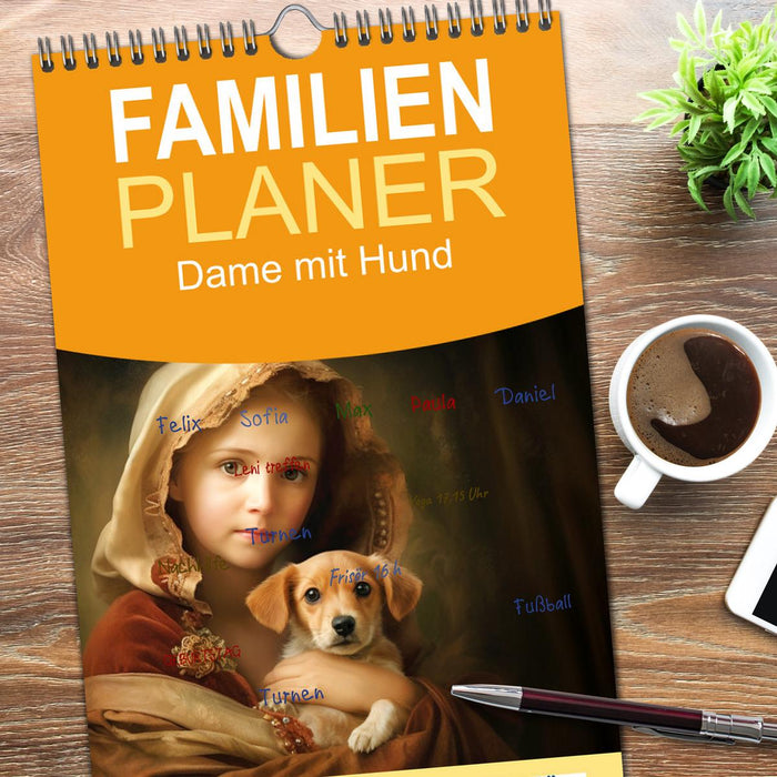 Dame mit Hund (CALVENDO Familienplaner 2026)