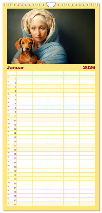 Dame mit Hund (CALVENDO Familienplaner 2026)