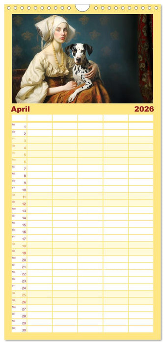 Dame mit Hund (CALVENDO Familienplaner 2026)