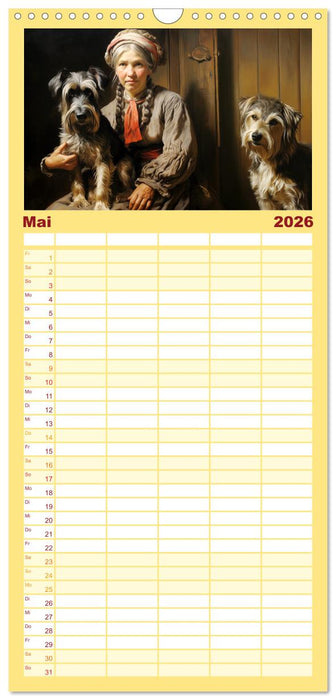 Dame mit Hund (CALVENDO Familienplaner 2026)