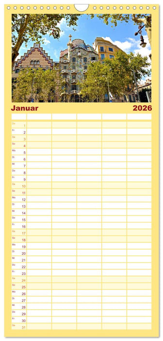 BARCELONA - Metropole am Mittelmeer (CALVENDO Familienplaner 2026)