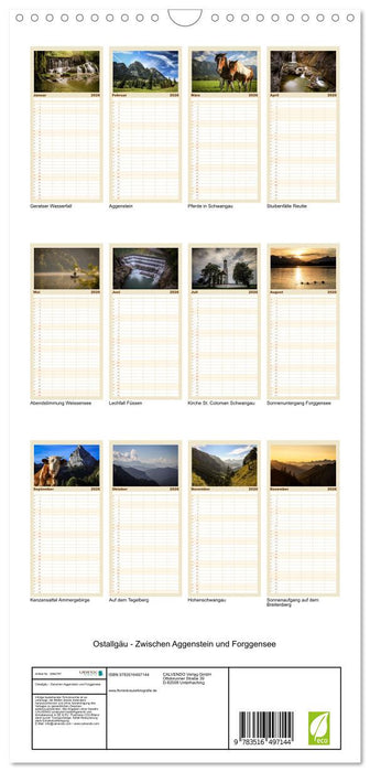 Ostallgäu - Zwischen Aggenstein und Forggensee (CALVENDO Familienplaner 2026)