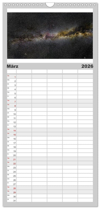 Wunder der Milchstraße (CALVENDO Familienplaner 2026)