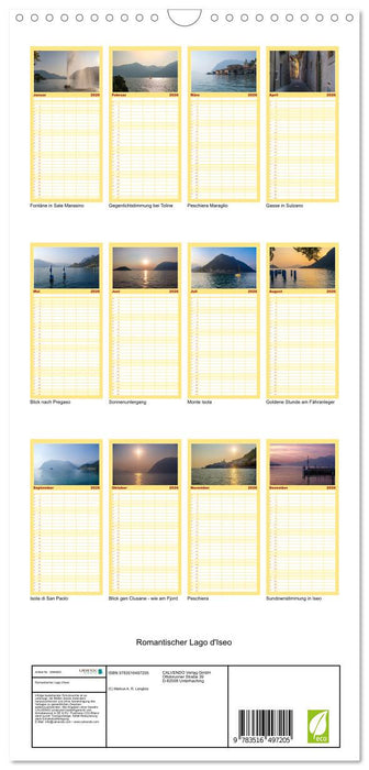Romantischer Lago d'Iseo (CALVENDO Familienplaner 2026)