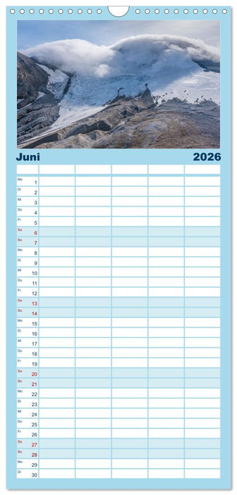 Island - Gletscher, Wasserfälle, Heiße Quellen (CALVENDO Familienplaner 2026)