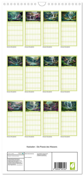 Kaskaden - Die Poesie des Wassers (CALVENDO Familienplaner 2026)