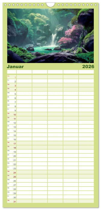 Kaskaden - Die Poesie des Wassers (CALVENDO Familienplaner 2026)