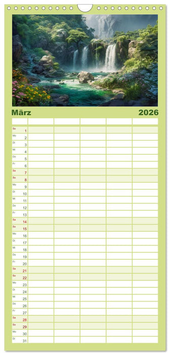 Kaskaden - Die Poesie des Wassers (CALVENDO Familienplaner 2026)