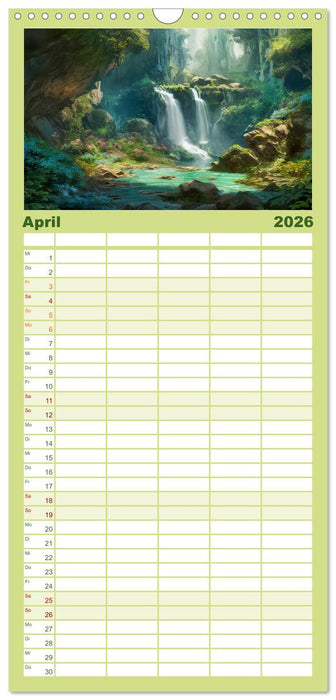 Kaskaden - Die Poesie des Wassers (CALVENDO Familienplaner 2026)