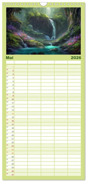 Kaskaden - Die Poesie des Wassers (CALVENDO Familienplaner 2026)