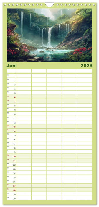 Kaskaden - Die Poesie des Wassers (CALVENDO Familienplaner 2026)