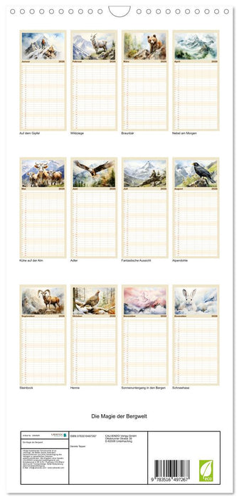 Die Magie der Bergwelt (CALVENDO Familienplaner 2026)