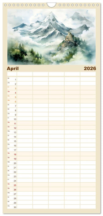 Die Magie der Bergwelt (CALVENDO Familienplaner 2026)