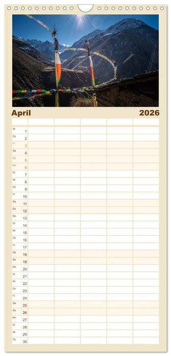 Nepal Tsum Valley - Tal des Glücks (CALVENDO Familienplaner 2026)