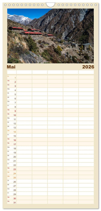 Nepal Tsum Valley - Tal des Glücks (CALVENDO Familienplaner 2026)