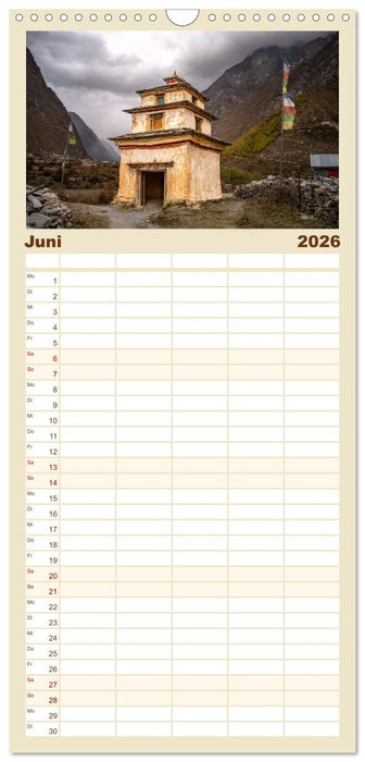 Nepal Tsum Valley - Tal des Glücks (CALVENDO Familienplaner 2026)