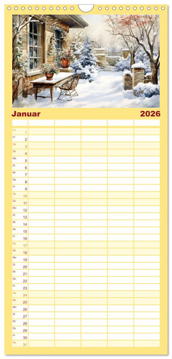 Lauschige Gartenecken (CALVENDO Familienplaner 2026)