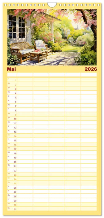 Lauschige Gartenecken (CALVENDO Familienplaner 2026)