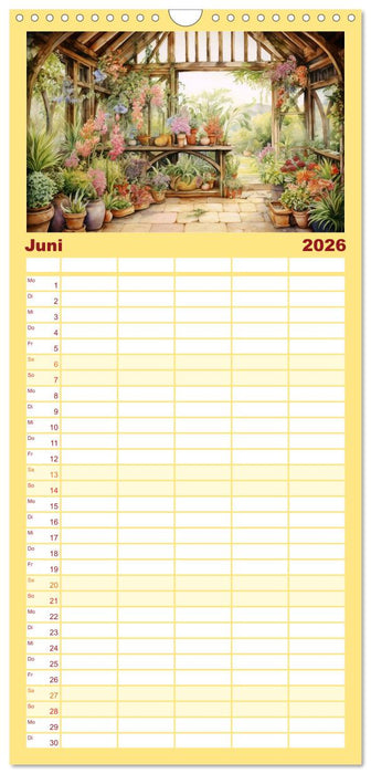 Lauschige Gartenecken (CALVENDO Familienplaner 2026)