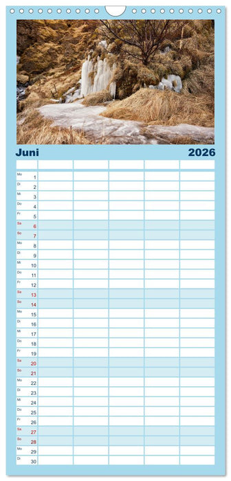 Island - faszinierende Landschaften im Süden (CALVENDO Familienplaner 2026)