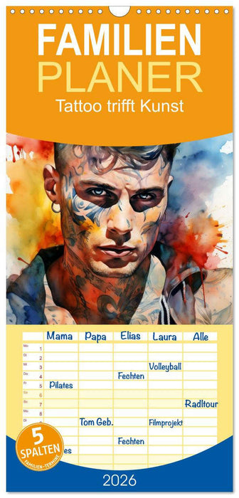 Tattoo trifft Kunst (CALVENDO Familienplaner 2026)