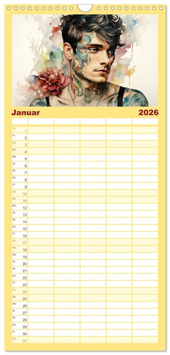 Tattoo trifft Kunst (CALVENDO Familienplaner 2026)