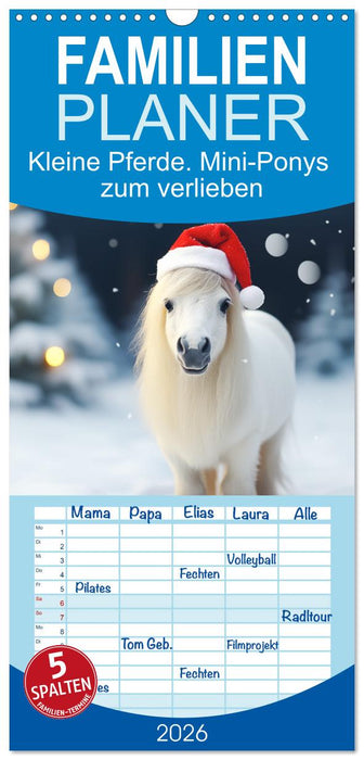 Kleine Pferde. Mini-Ponys zum verlieben (CALVENDO Familienplaner 2026)