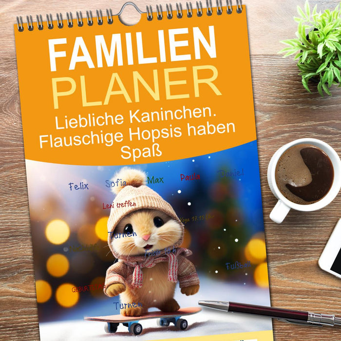 Liebliche Kaninchen. Flauschige Hopsis haben Spaß (CALVENDO Familienplaner 2026)