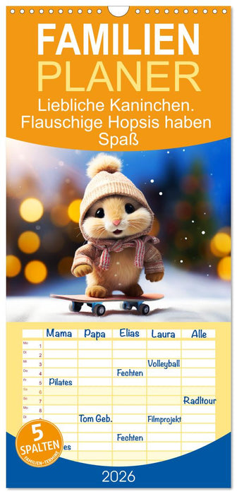 Liebliche Kaninchen. Flauschige Hopsis haben Spaß (CALVENDO Familienplaner 2026)