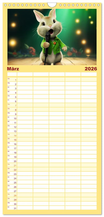 Liebliche Kaninchen. Flauschige Hopsis haben Spaß (CALVENDO Familienplaner 2026)