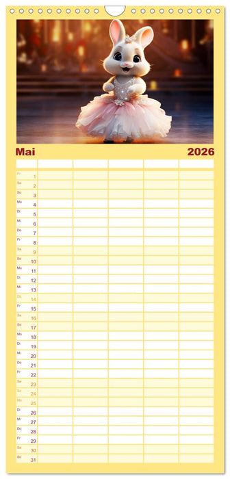 Liebliche Kaninchen. Flauschige Hopsis haben Spaß (CALVENDO Familienplaner 2026)