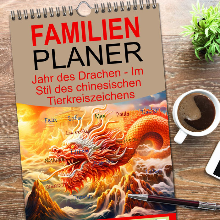Jahr des Drachen - Im Stil des chinesischen Tierkreiszeichens (CALVENDO Familienplaner 2026)