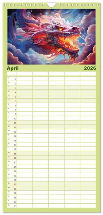 Jahr des Drachen - Im Stil des chinesischen Tierkreiszeichens (CALVENDO Familienplaner 2026)