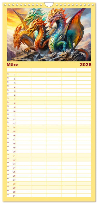 Drachen-Jahr - Kalenderplaner im Stile des chinesischen Tierkreiszeichens (CALVENDO Familienplaner 2026)