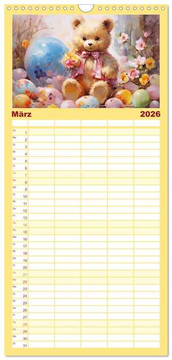 Teddybär Romantik. Verträumte Aquarelle von lieblichen Bären (CALVENDO Familienplaner 2026)