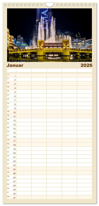 Dubai - zwischen Traum und Wirklichkeit (CALVENDO Familienplaner 2026)